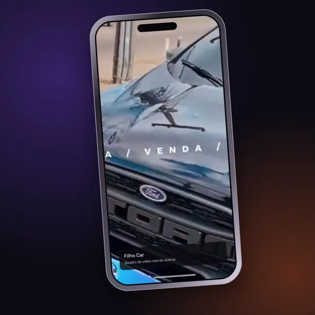 Quadro de vídeo produzido para a Filho Car, num celular