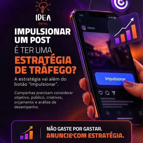 🚨 Apertar o botão “Impulsionar” não significa ter uma estratégia de tráfego pago. Se você já colocou dinheiro em anú…