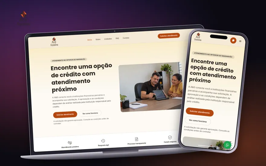 Site da A&G Empréstimos